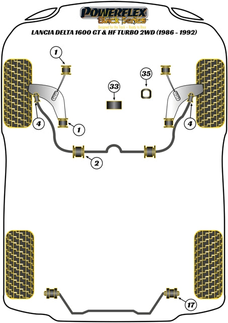 Lancia Delta 1600 GT & HF Turbo 2WD (1986-1992) Front Anti Roll Bar Outer Bush