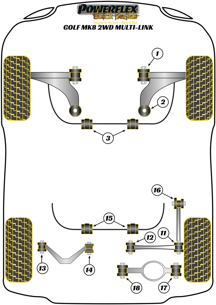Front Wishbone Rear Bush, Caster Adjustable