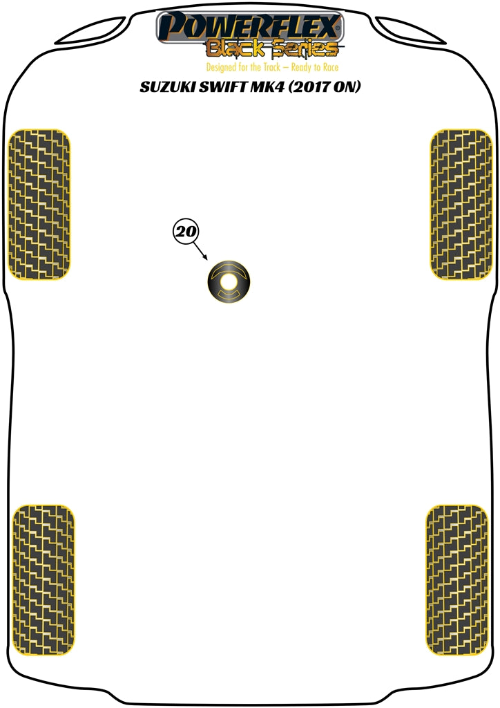 Suzuki Swift MK4 A2L Excl. Sport (2017 on) Lower Engine Mount Insert