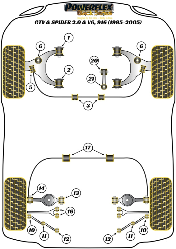 Alfa Romeo GTV & Spider 916 2.0 & V6 Front Anti Roll Bar Bush (95-02) 20mm