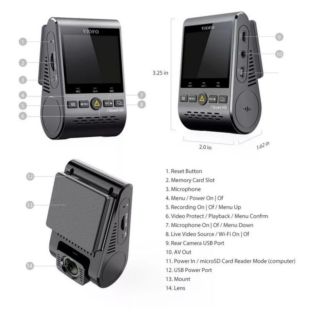 A129 PLUS DUO IR FRONT AND INTERIOR DUAL DASH CAM WITH GPS & - A129PLUSDUO-G-IR
