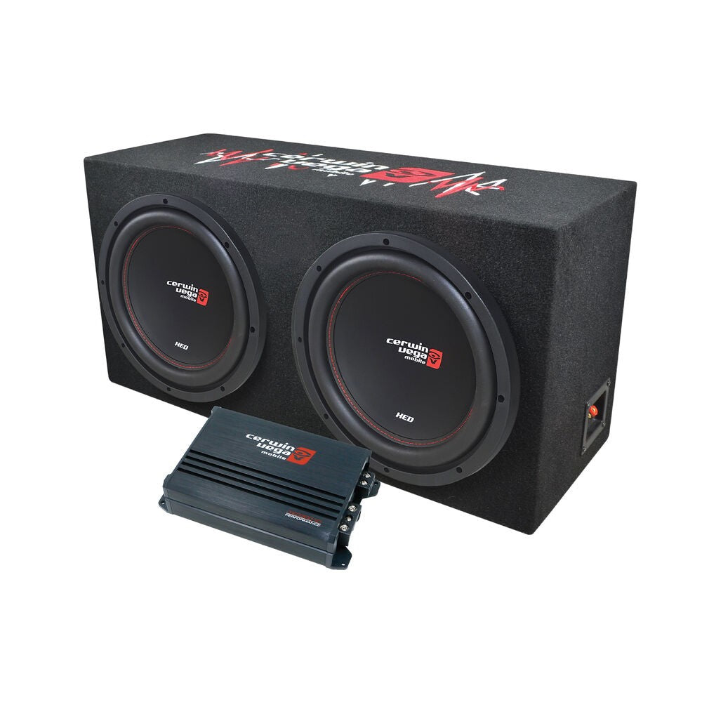 CERWIN VEGA XED 12" SUBWOOFER AND ENCLOSURE WITH AMPLIFIER BASSKIT PAC - BKX212S