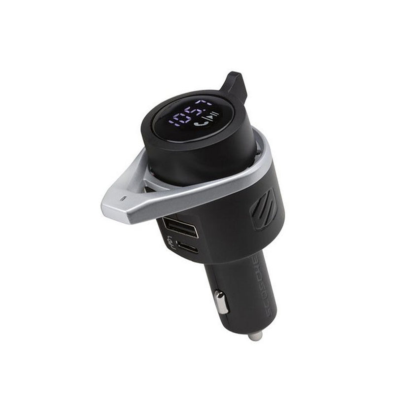 SCOSCHE BLUETOOTH FM TRANSMITTER WITH 15W USB-C AND USB CHARGER - BTFMPD3SR-SP