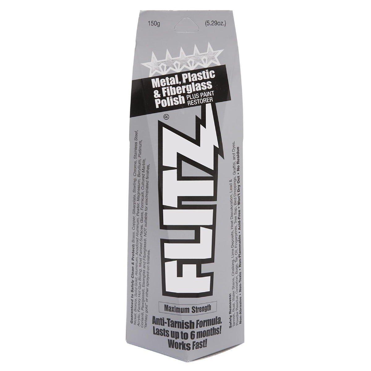 FLITZ POLISH PASTE, METAL, PLASTIC, FIBREGLASS 150GM TUBE - BU03515