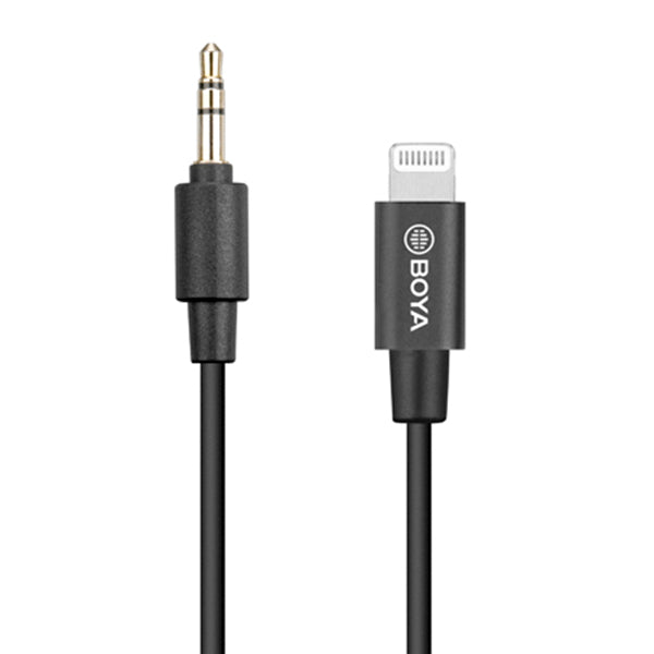 BOYA 3.5MM MALE TRS TO LIGHTNING ADAPTER CABLE 20CM LENGTH - BY-K1
