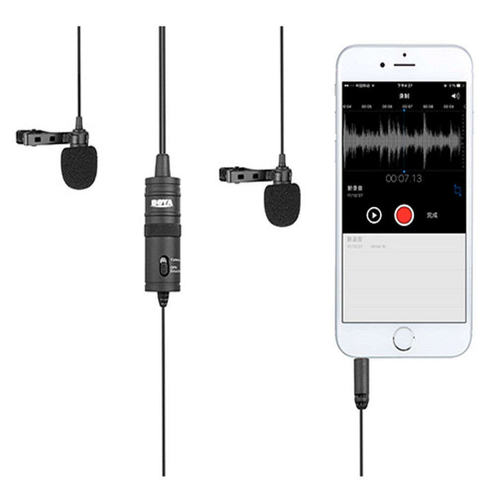 BOYA DUAL LAVALIER MIC FOR SMARTPHONES AND DSLR - BY-M1DM