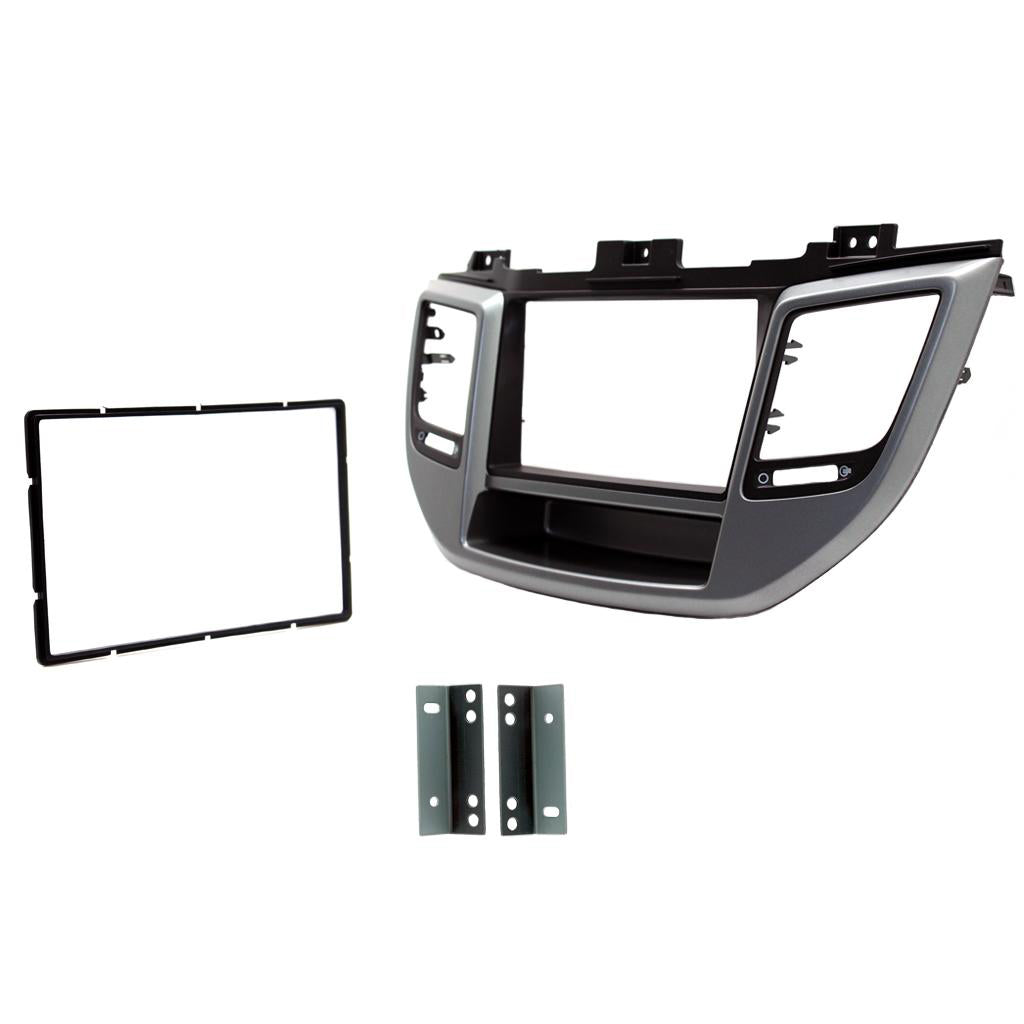 FITTING KIT HYUNDAI TUSCON 2015 - 2021 DOUBLE DIN RHD (SILVER / BLACK - CT23HY51
