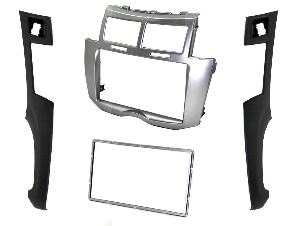 FITTING KIT TOYOTA YARIS VITZ 2007 - 2011 DOUBLE DIN (SILVER / BLACK) - CT24TY22