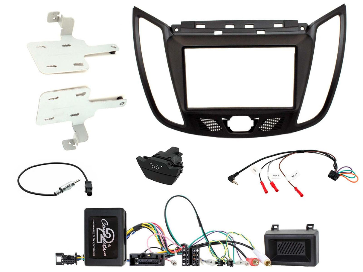 FITTING KIT FORD KUGA 2013 - 2019 DOUBLE DIN (BLACK) COMPLETE KIT - CTKFD44C