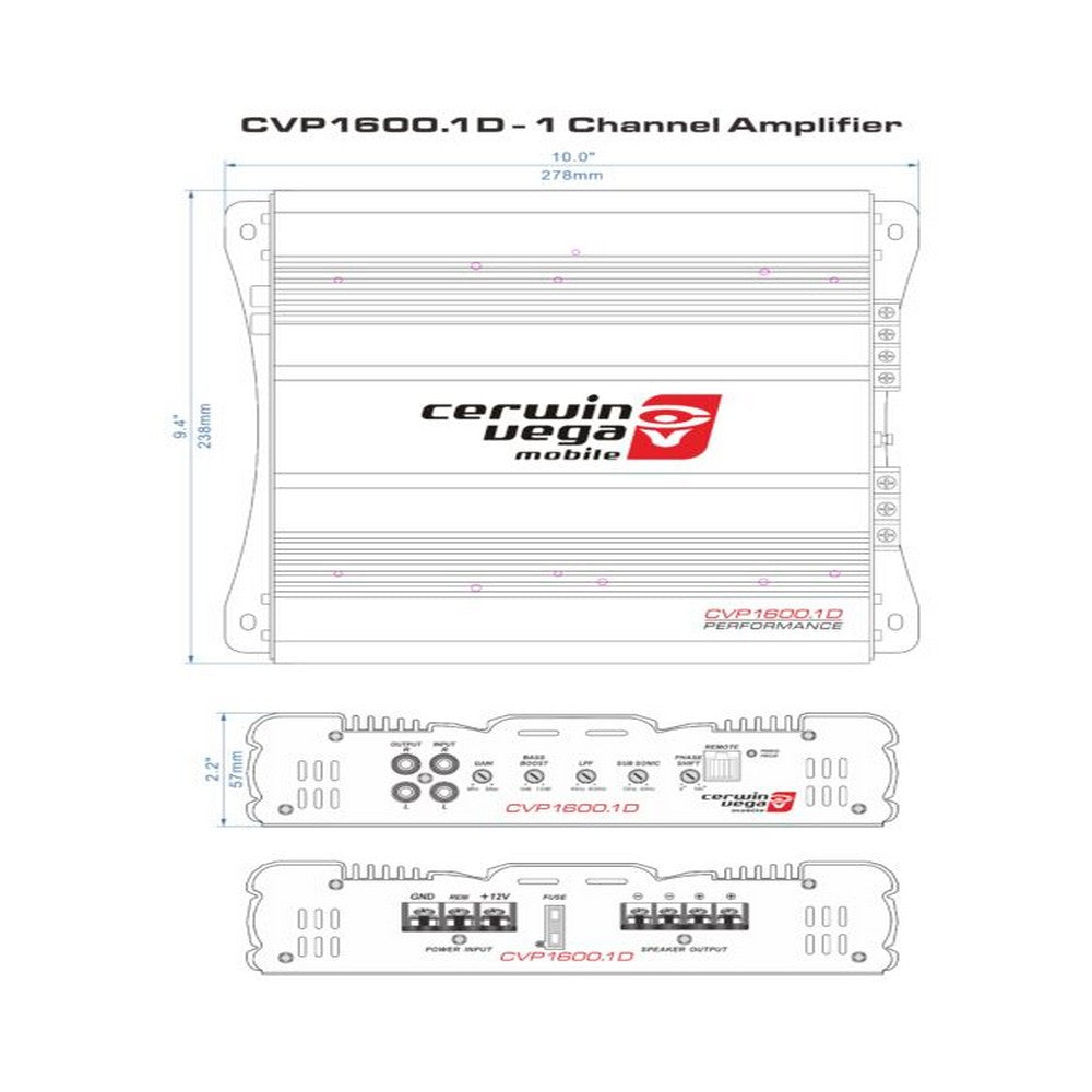 CERWIN VEGA AMPLIFIER CVP SERIES 1 CH MONO 1600W - CVP1600.1D
