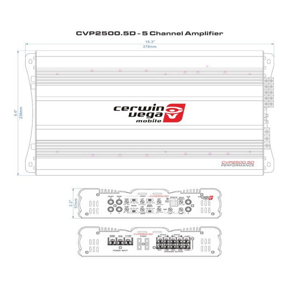 CERWIN VEGA AMPLIFIER CVP SERIES 5 CH 2500W - CVP2500.5D