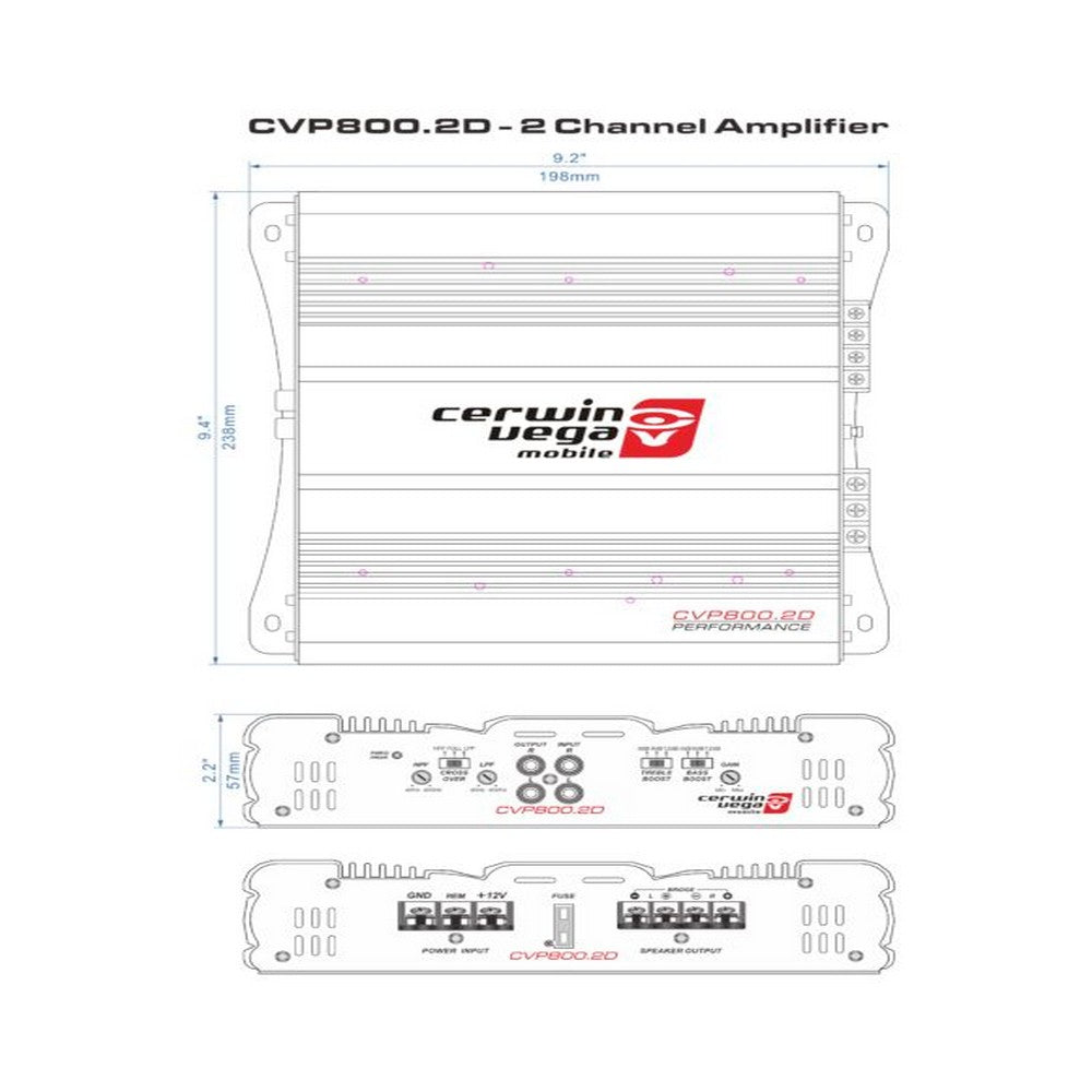 CERWIN VEGA AMPLIFIER CVP SERIES 2CH 800W - CVP800.2D