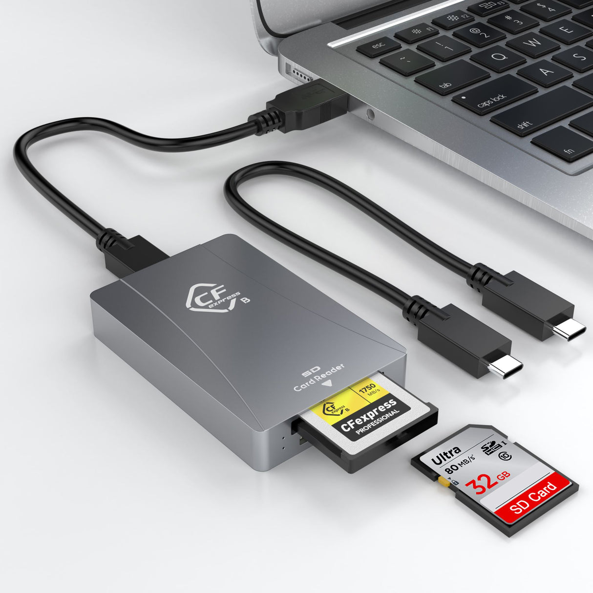 CARD READER ALUMINIUM CFEXPRESS TYPE B + SDHC/SDXC USB 3.1 + USB - FM.CR-CFXB+SD