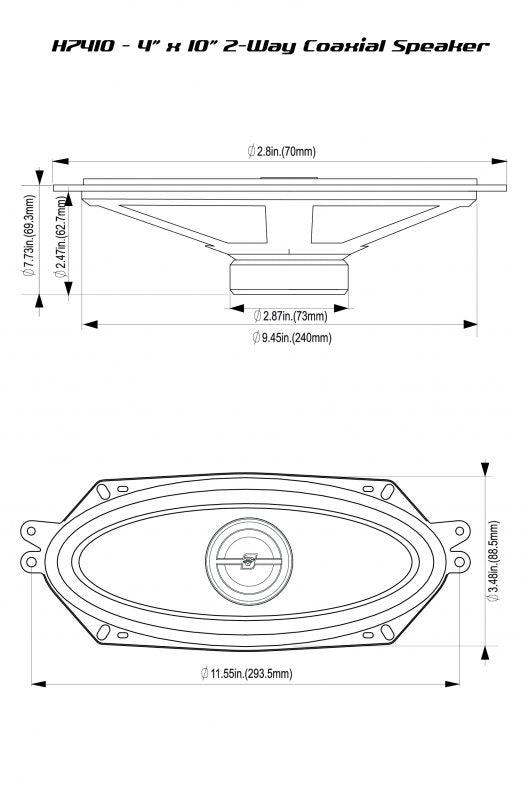 CERWIN VEGA 4" X 10" COAXIAL SPEAKERS 320W PAIR HED 2 WAY - H7410