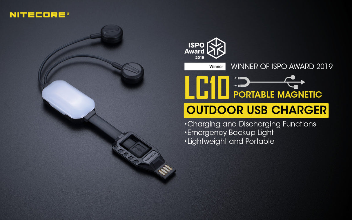 NITECORE MAGNETIC CHARGER POWER BANK AND LIGHT 3 IN 1 - LC10