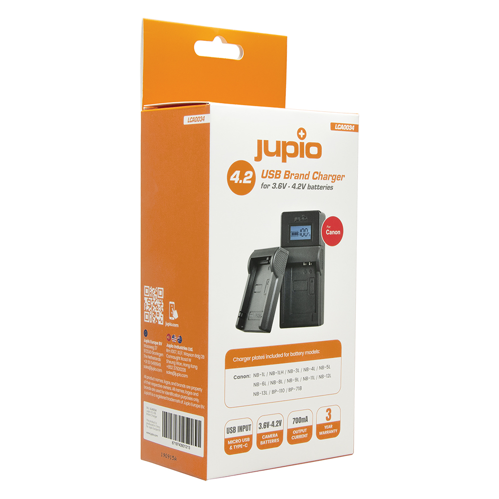 JUPIO CANON BRAND 3.7V - 4.2V USB CHARGER - LCA0034