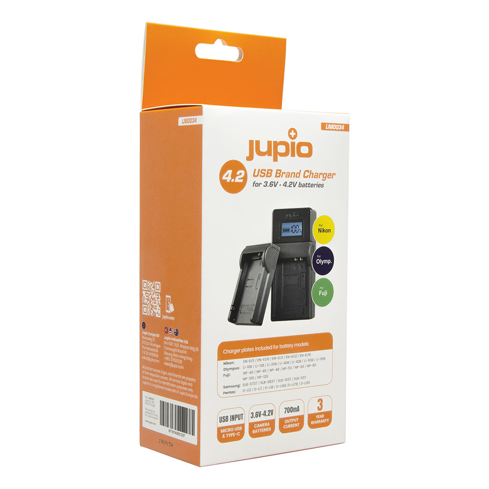 JUPIO NIKON / FUJI / OLYMPUS BRAND 3.7V - 4.2V USB CHARGER - LNI0034