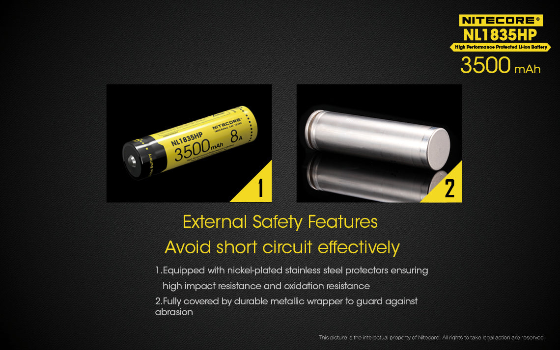 NITECORE LI-ION RECHARGEABLE BATTERY (3500mAh) - NL1835HP