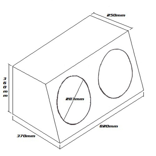 SUBWOOFER BOX FOR 2 x 12" SUB DOUBLE BLACK - SB212