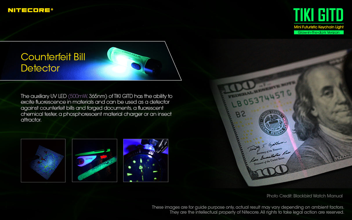 NITECORE GLOW IN THE DARK KEYLIGHT - TIKI GITD