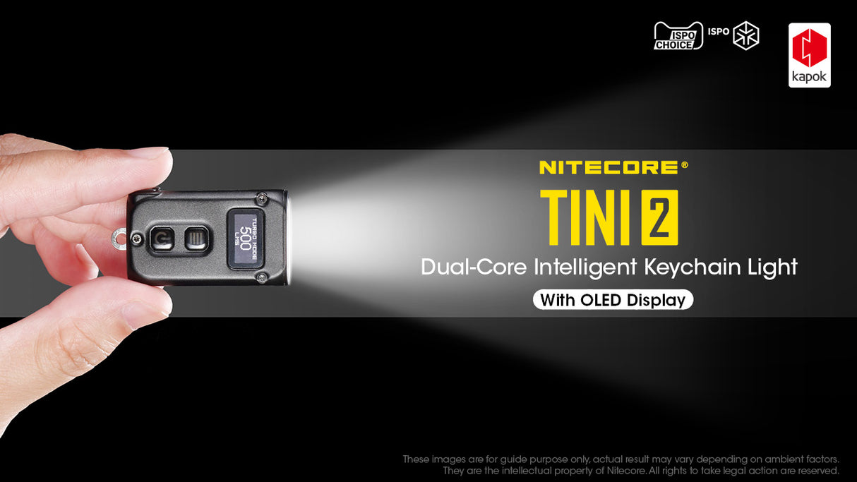 NITECORE 500 LUMEN USB-C RECHARGEABLE KEYCHAIN FLASHLIGHT BLACK - TINI2