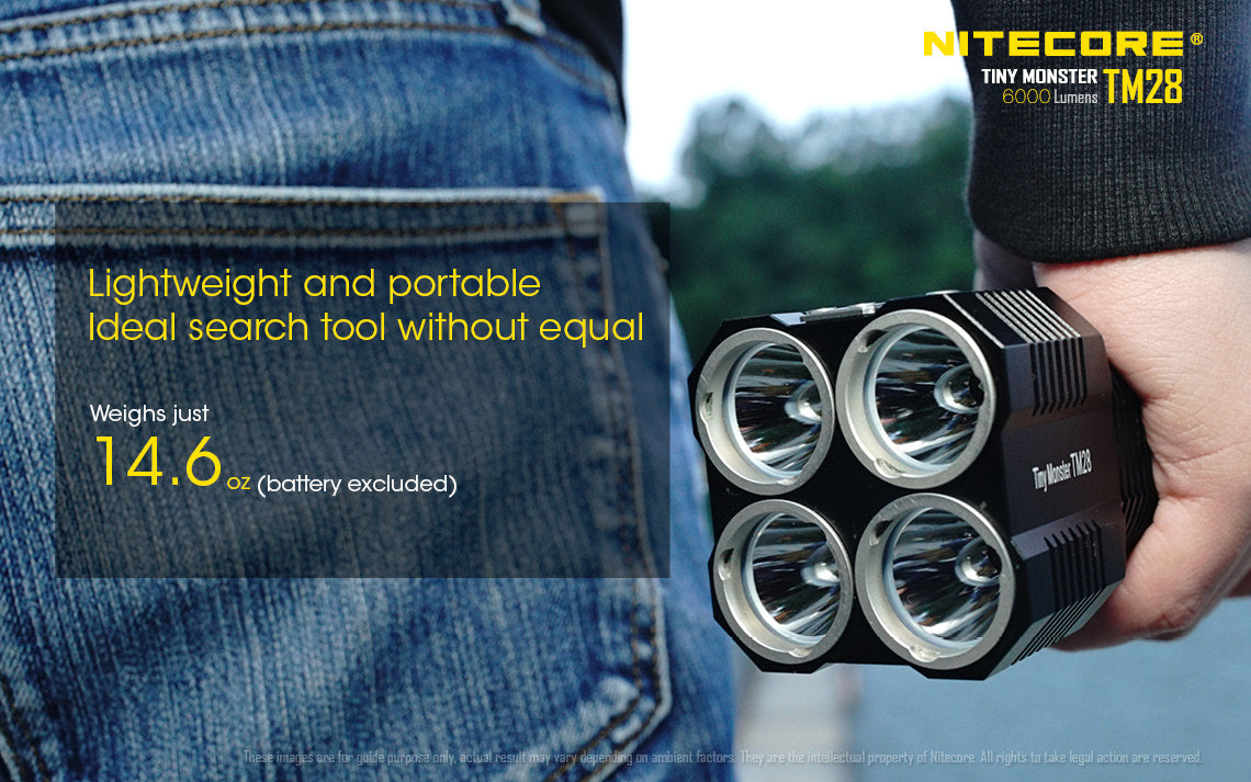 NITECORE 6000 LUMEN RECHARGEABLE FLASHLIGHT WITH NBP68HD BATTERY PACK - TM28SET