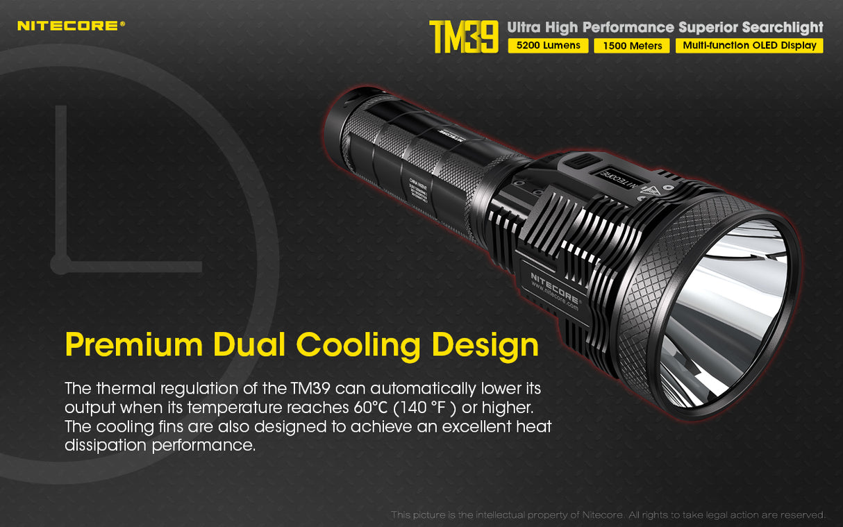 NITECORE TM39 5200 LUMEN LONG THROW RECHARGEABLE FLASHLIGHT - TM39
