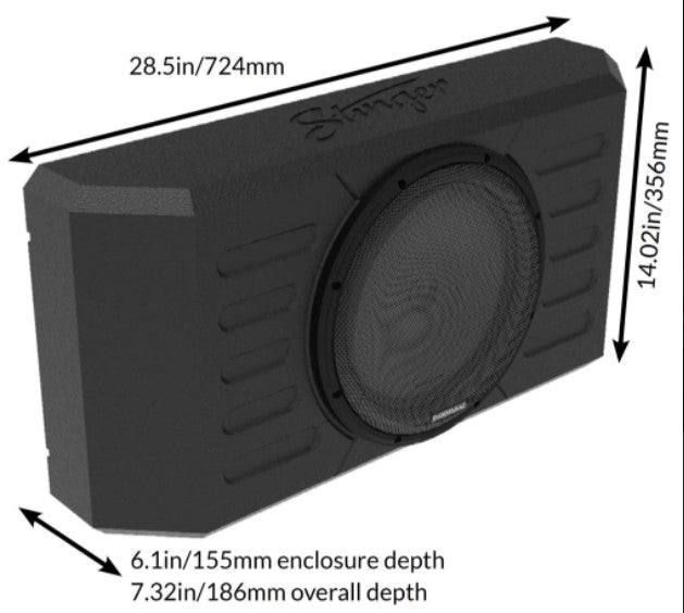 STINGER SWING GATE MOUNTED 12" SHALLOW SUBWOOFER ENCLOSURE FOR JEEP WR - TXJWB12