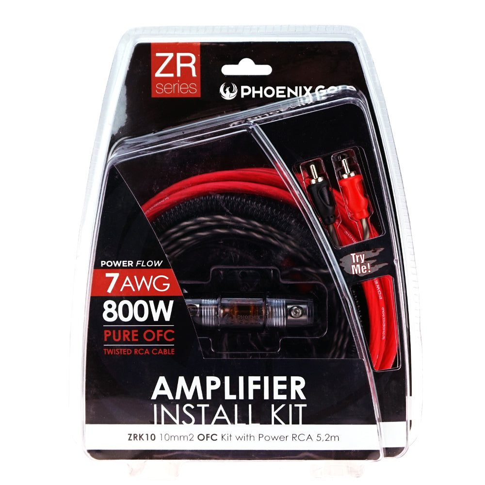 PHOENIX GOLD AMPLIFIER KIT 7GA/10MM OFC 800W WITH POWER RCA 5.2M - ZRK10