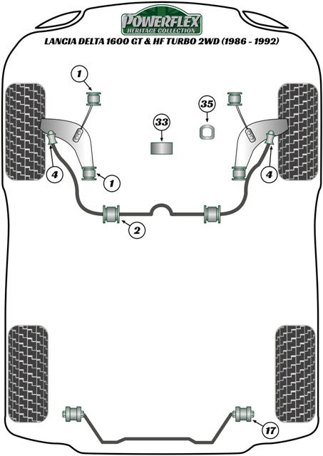 Lancia Delta 1600 GT & HF Turbo 2WD Steering Rack Mounting Bush (Left)