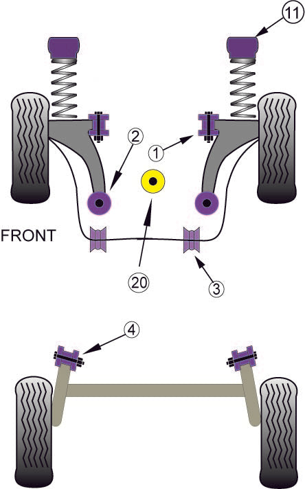 Front Strut Top Mount Bush Washer