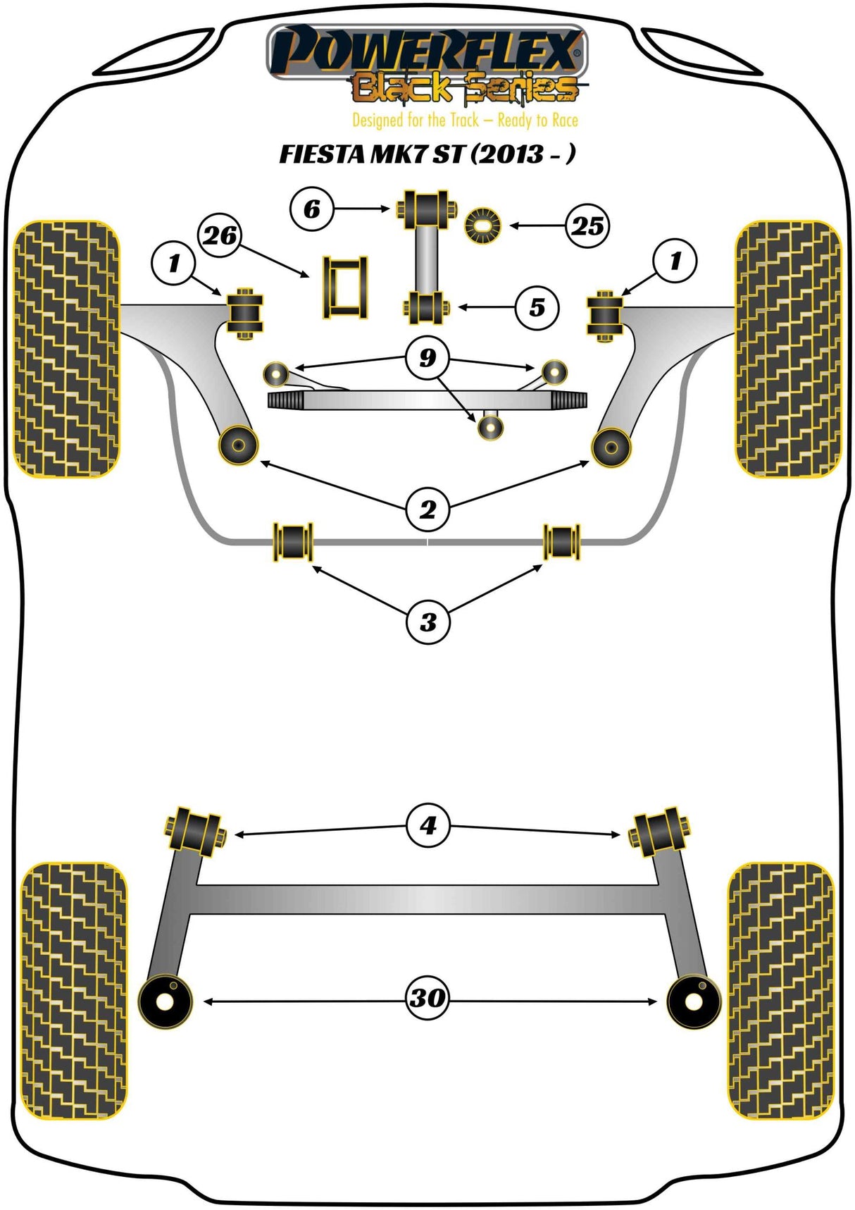 Lower Engine Mount Large Bush 30mm Oval Bracket