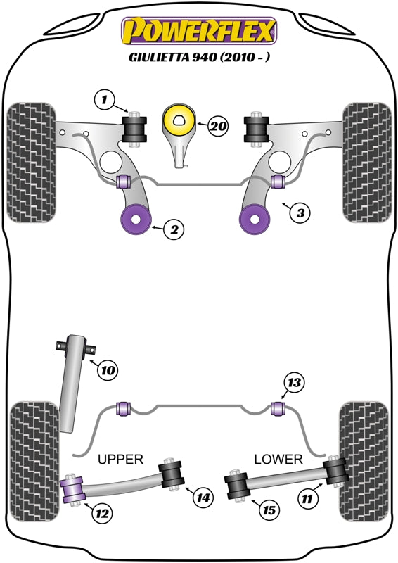 Anti-Roll Bar Lateral Support Clamps 15-16mm