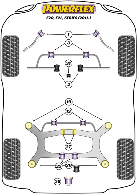 Rear Subframe Front Mounting Bush (Fast Road)