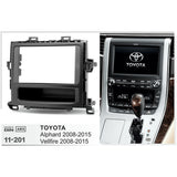 FITTING KIT TOYOTA ALPHARD , VELLFIRE 2008 - 2015 DOUBLE DIN (BLACK) (WITH TOYOTA SIDE TRIMS) - 11-201