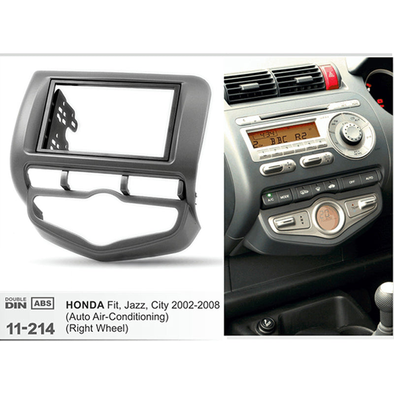 FITTING KIT HONDA JAZZ , FIT (GD) 2002 - 2009 DOUBLE DIN (GREY) (AUTO AIR CON) - 11-214