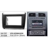 FITTING KIT VOLKSWAGEN POLO 2014 - 2019 DOUBLE DIN (BLACK) - 11-538