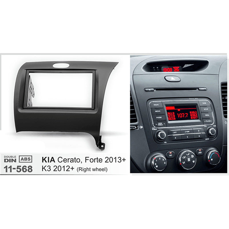 FITTING KIT KIA CERATO , FORTE , K3 2012 - 2018 DOUBLE DIN (BLACK) - 11-568