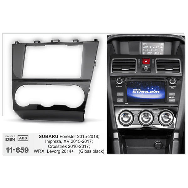 FITTING KIT SUBARU FORESTER , IMPREZA , XV , CROSSTREK 2015 - 2018 DOUBLE DIN (BLACK) - 11-659