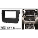 FITTING KIT SSANGYONG REXTON , MUSSO , RHINO 2017 ON DOUBLE DIN (BLACK) - 11-789