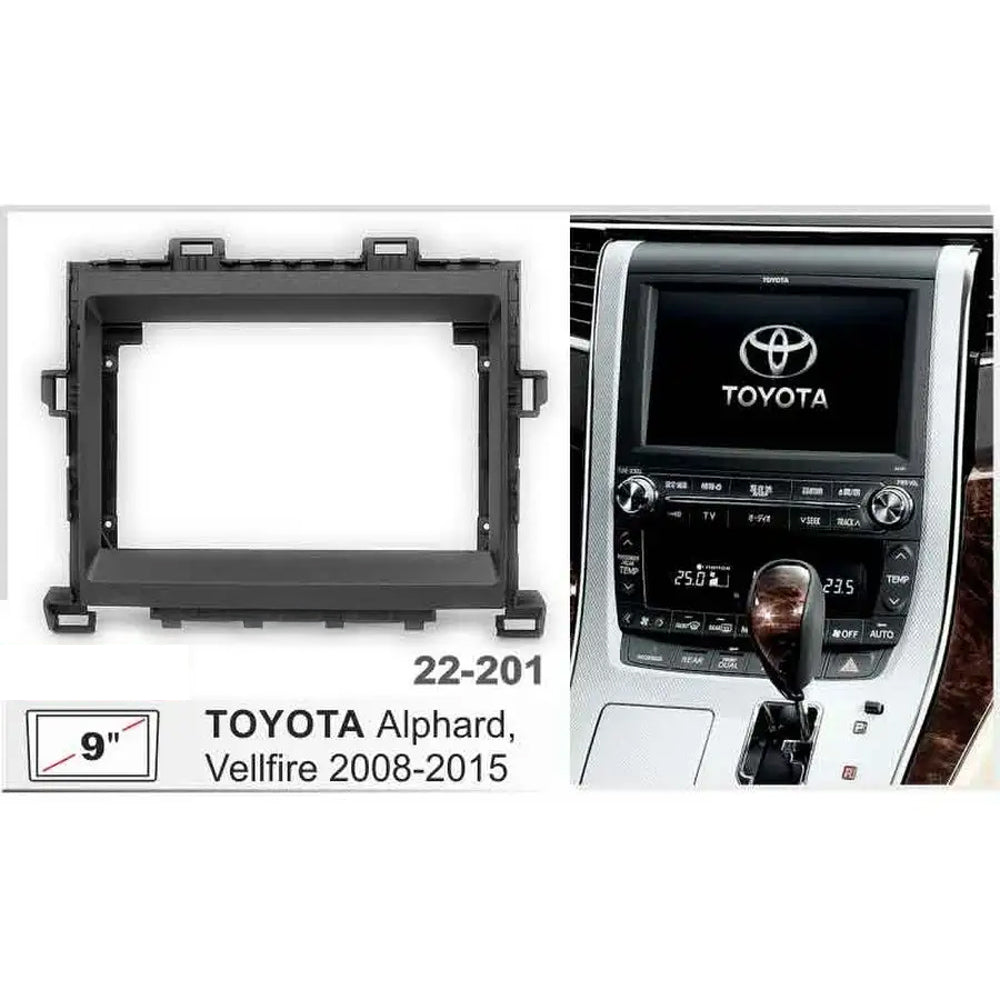 FITTING KIT 9" DASH ALPHARD VELLFIRE 2008 - 2015 (BLACK) - 22-201
