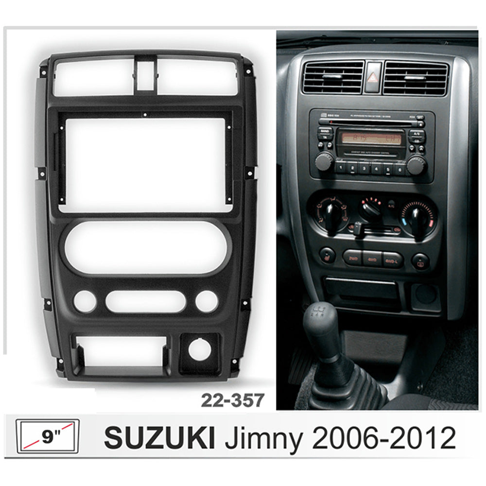 FITTING KIT 9" DASH SUZUKI JIMNY 2004 - 2018 (BLACK) - 22-357