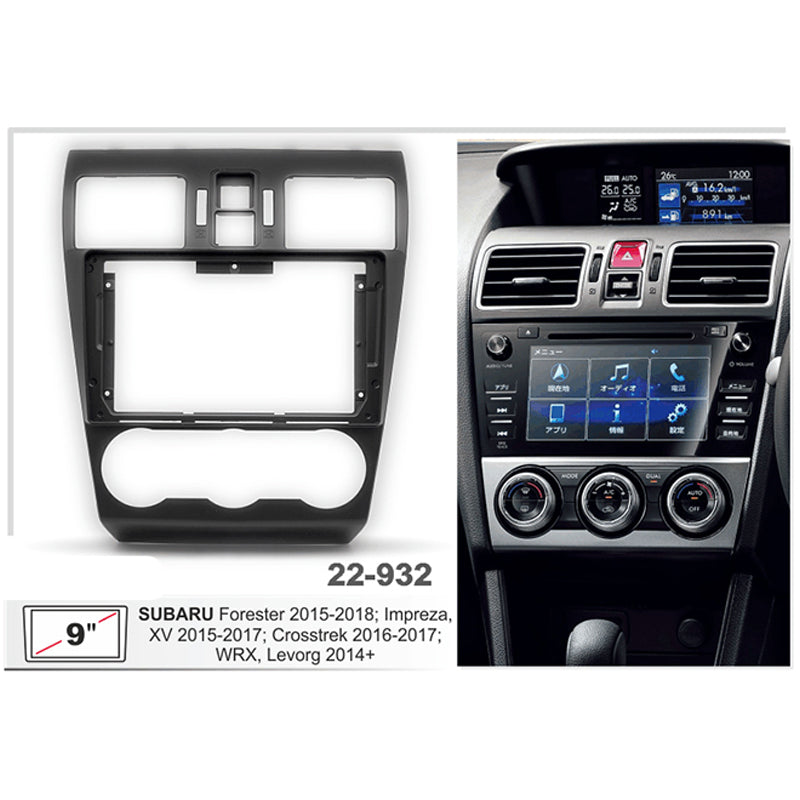 FITTING KIT 9" DASH SUBARU FORESTER , IMPREZA , XV 2015 - 2018 (BLACK) - 22-932