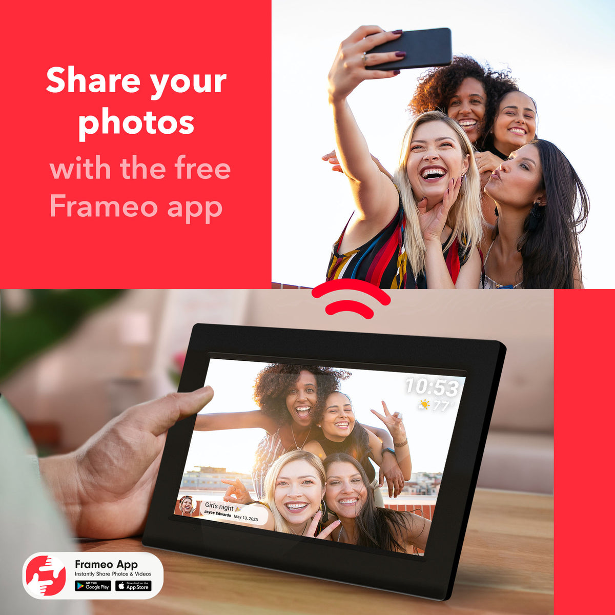 FIREFLY FRAMEO 10.1" WIFI DIGITAL PHOTO FRAME - GLASS - 777100