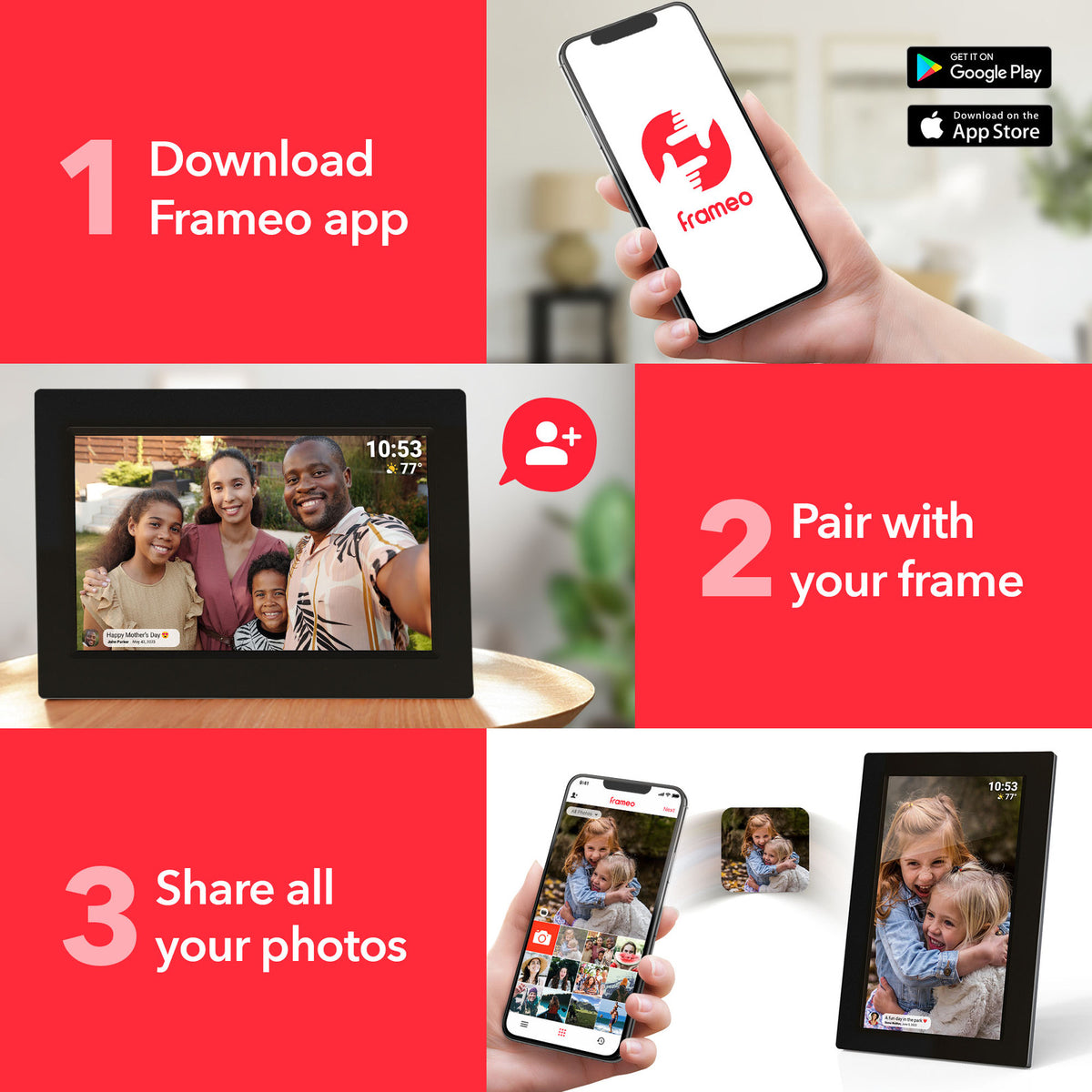 FIREFLY FRAMEO 10.1" WIFI DIGITAL PHOTO FRAME - GLASS - 777100