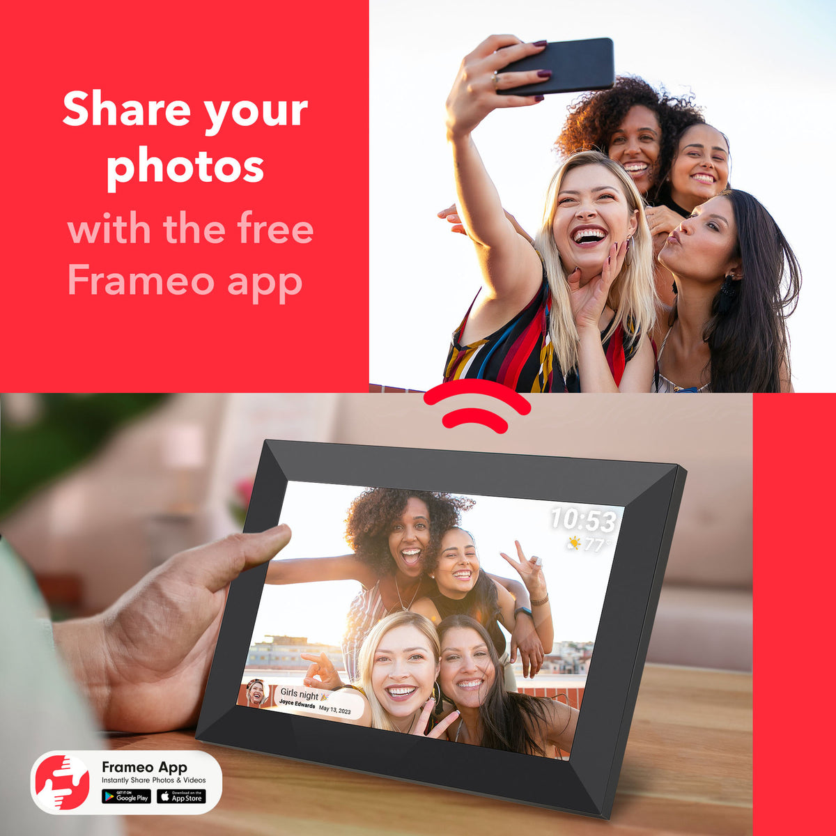 FIREFLY FRAMEO 10.1" WIFI DIGITAL PHOTO FRAME - BLACK - 777105
