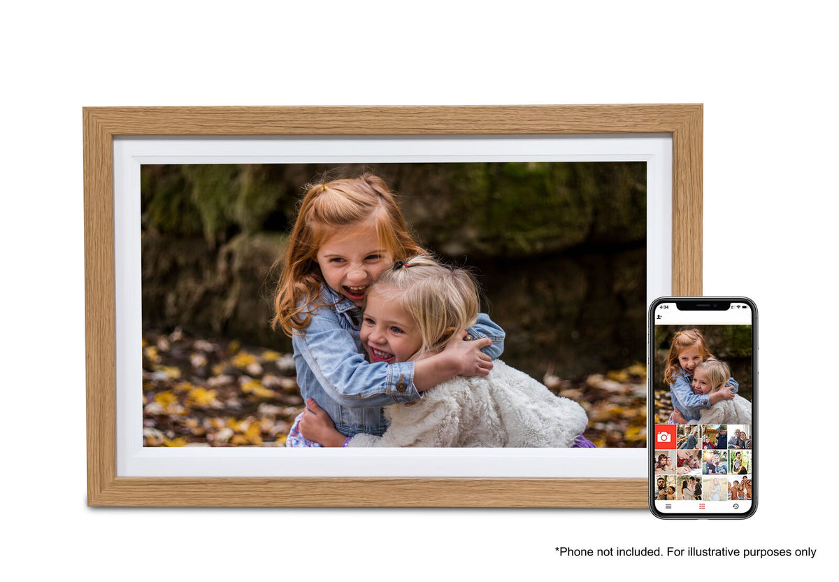 FIREFLY FRAMEO 15.6" WIFI DIGITAL PHOTO FRAME - OAK WOOD - 777125