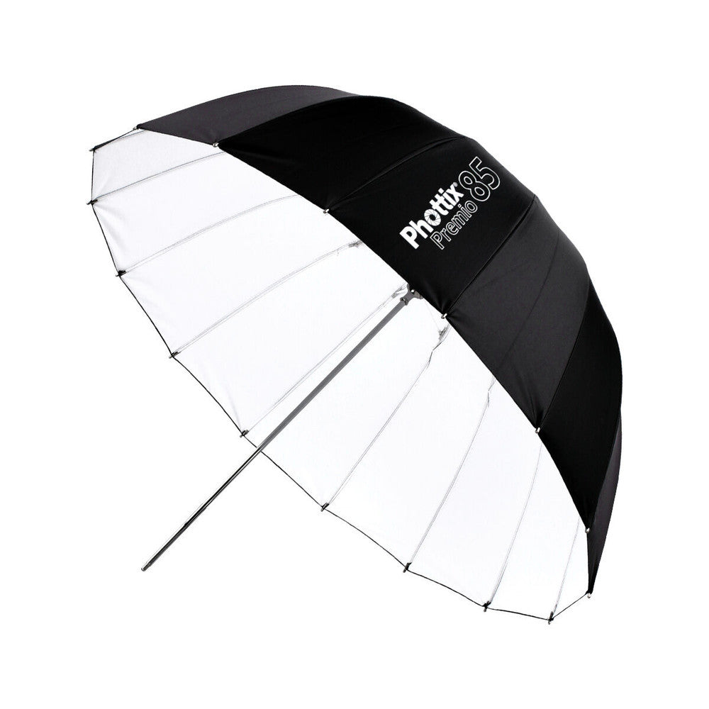 PHOTTIX PREMIO REFLECTIVE UMBRELLA, WHITE & BLACK - 85CM - 85377
