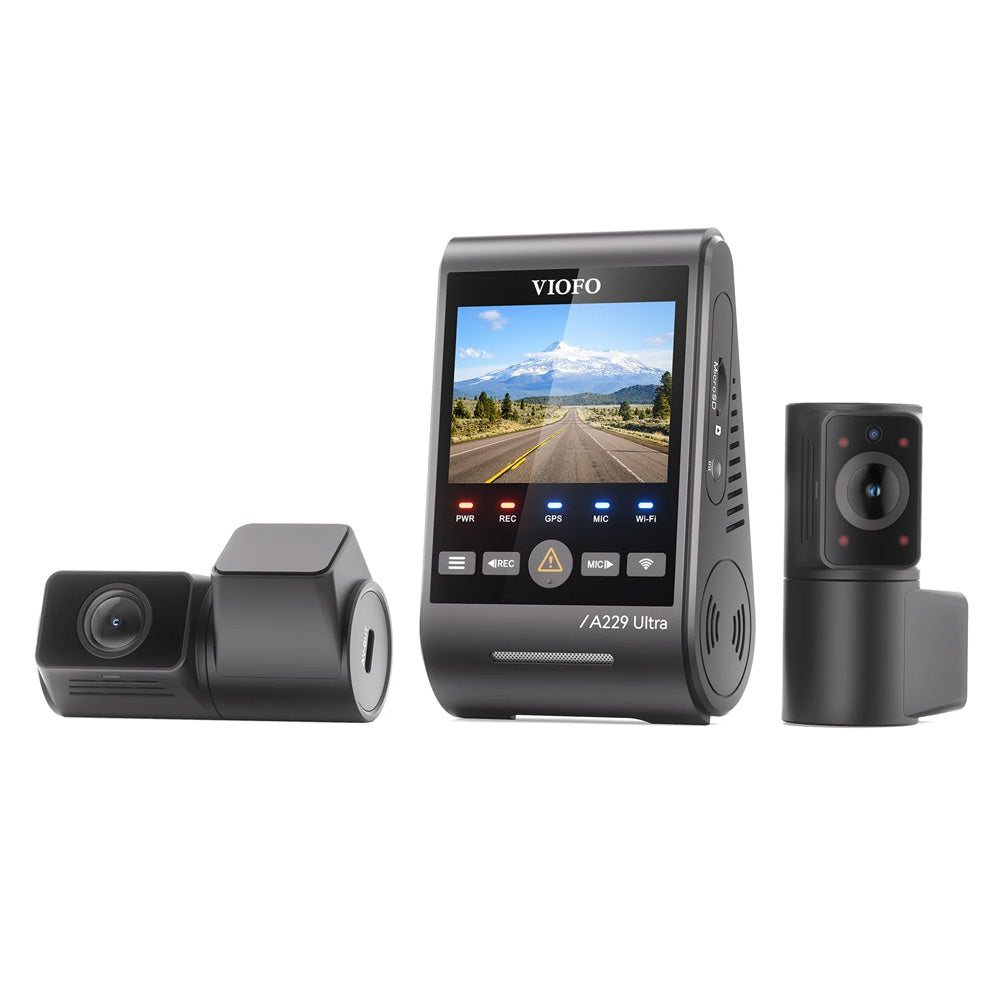 VIOFO DASHCAM A229 ULTRA 4K FRONT + 4K REAR + 1080P INTERNAL 5GHZ WIFI + GPS - A229-ULTRA-3CH