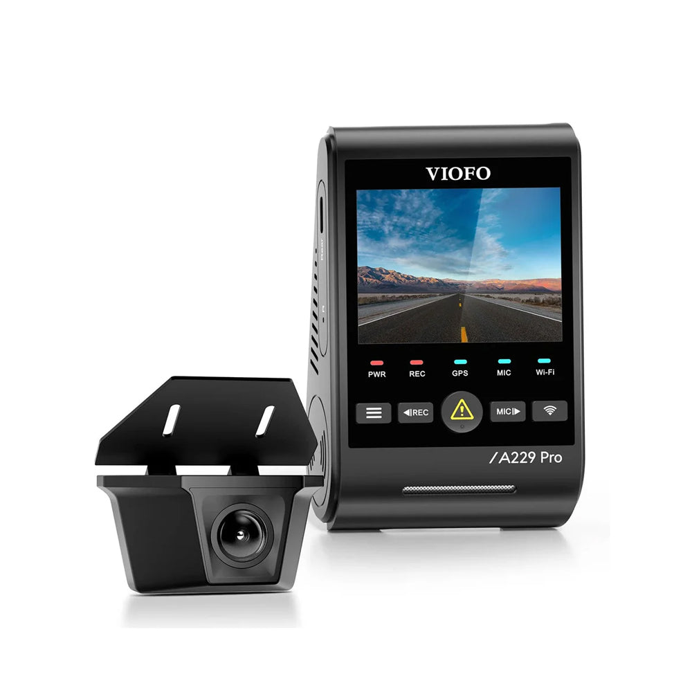 VIOFO DASHCAM A229 PRO 4K FRONT + 2K WATERPROOF REAR 5GHZ WIFI + GPS - A229W-PRO-2CH